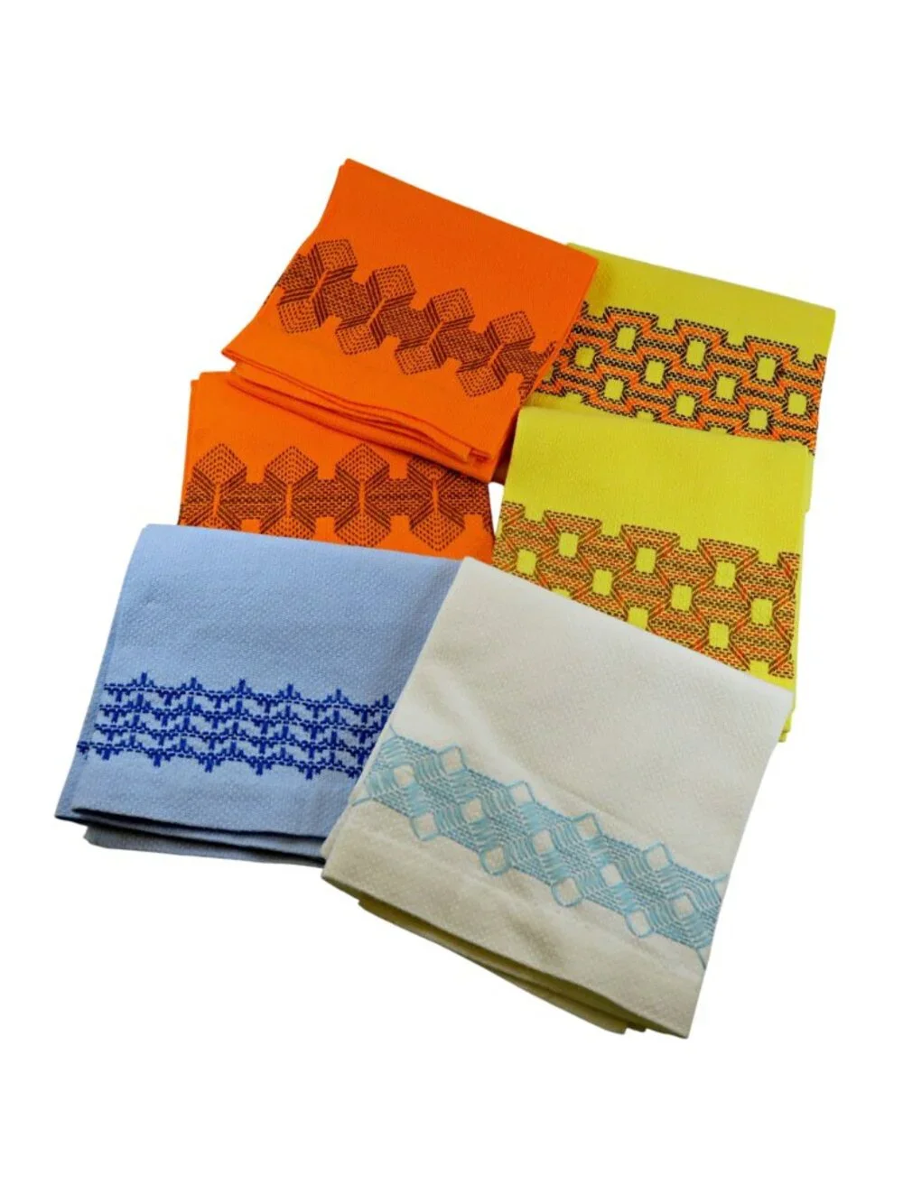 Vintage Huck Weave Dish Towels (Lot of 6) Hope Chest Embroidery 1940s Linens